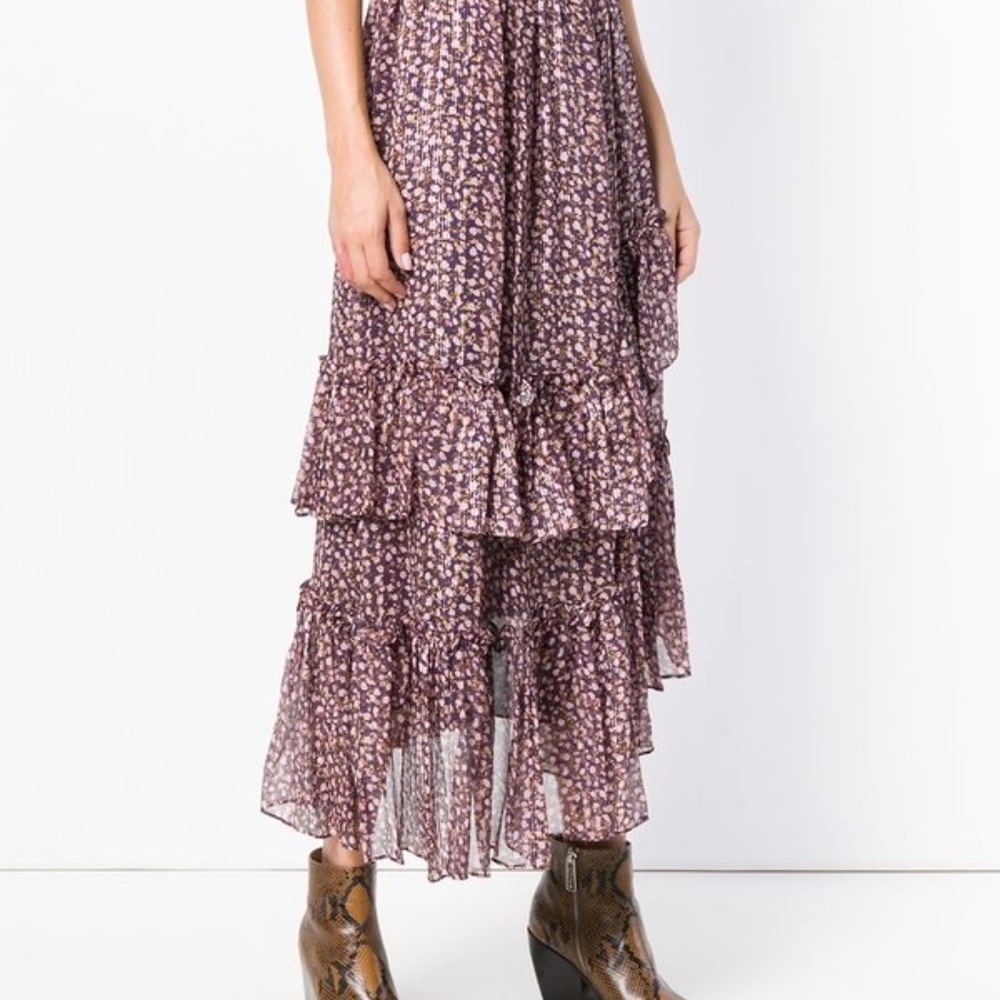 Ulla Johnson Cocoa Ruffled Silk Chiffon Skirt sz 6 - Picture 5 of 15